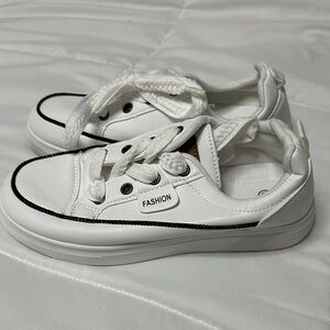 Kids White and Black Sneakers